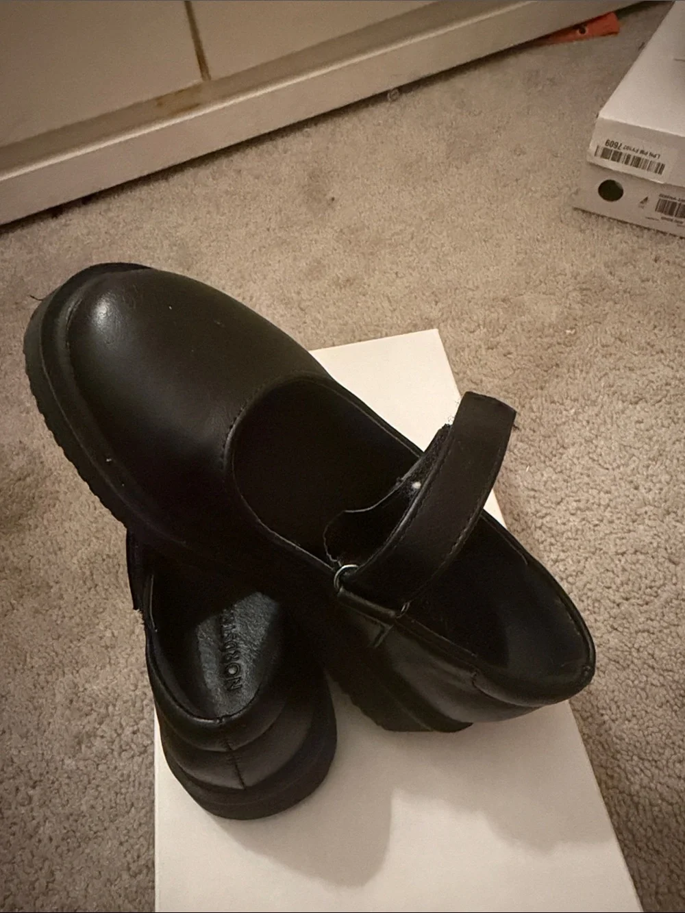 Nordstrom Kids Black Mary Jane Strap Dress Shoes